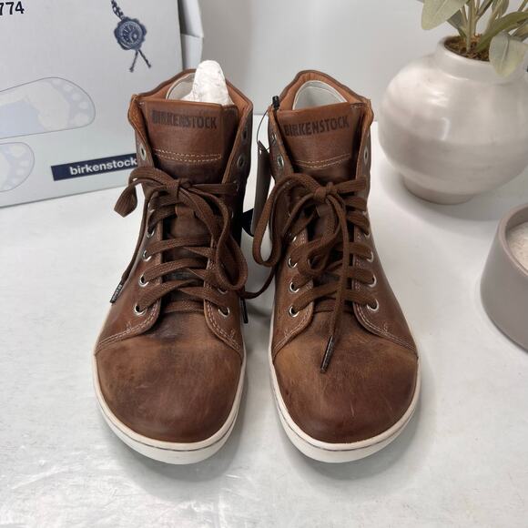 Birkenstock Bartlett Leather High Top Shoes Brown 045343 Women 5/Men 3 Tried On - Picture 5 of 10